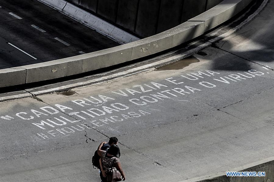 BRAZIL-SAO PAULO-ARTISTS-SLOGAN-COVID-19