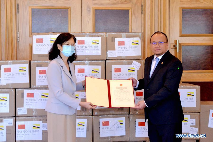 BRUNEI-BANDAR SERI BEGAWAN-CHINA-COVID-19-MEDICAL MATERIAL DONATIONS
