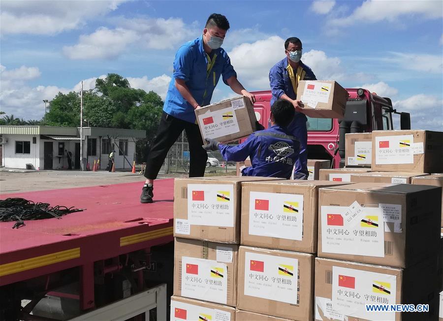 BRUNEI-BANDAR SERI BEGAWAN-CHINA-COVID-19-MEDICAL MATERIAL DONATIONS