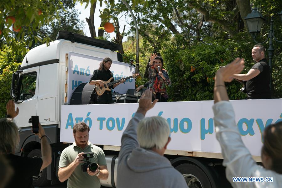 GREECE-ATHENS-TRUCK-TOP CONCERT-COVID-19 LOCKDOWN