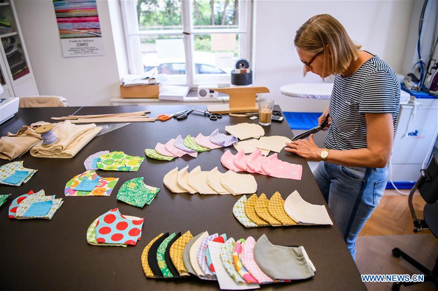 GERMANY-TRAUNSTEIN-COVID-19-TAILOR-SELF-MADE FACE MASKS