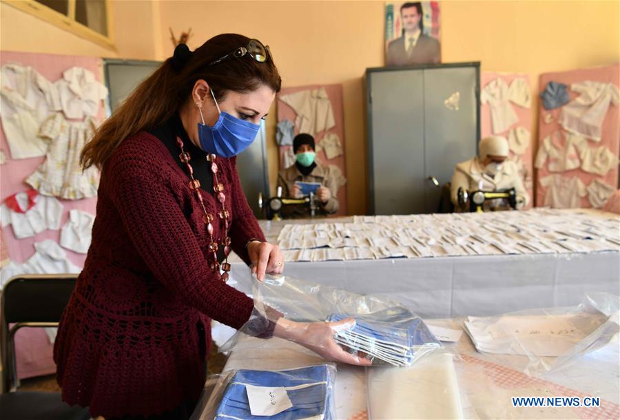 SYRIA-DAMASCUS-MASK-MAKING-COVID-19