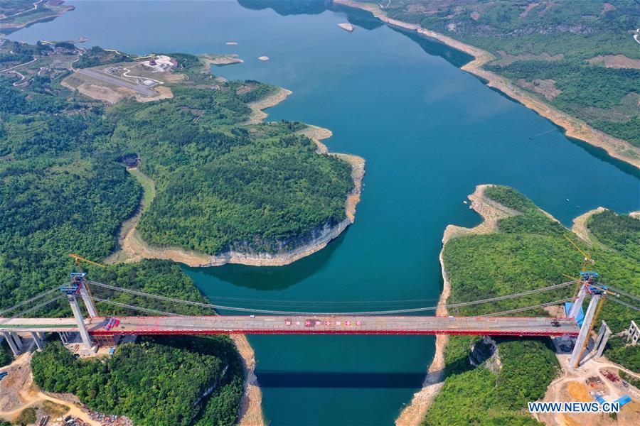 CHINA-GUIZHOU-WUJIANG RIVER-BRIDGE-CONSTRUCTION (CN)