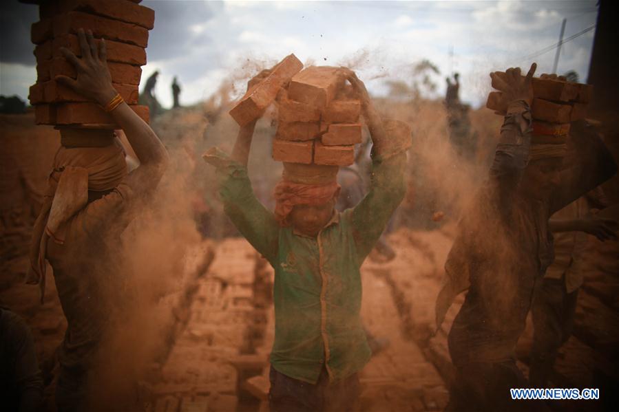 NEPAL-BHAKTAPUR-LABOR DAY-BRICK FACTORY