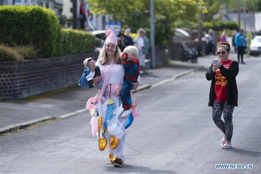 BRITAIN-PRESTATYN-COVID-19-STREET MARATHON