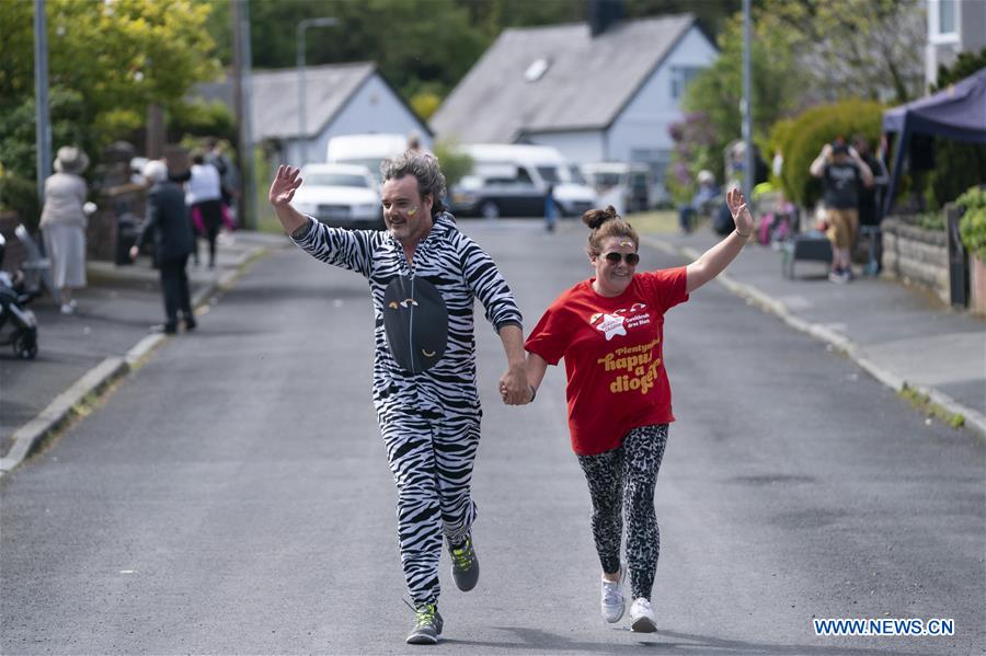 BRITAIN-PRESTATYN-COVID-19-STREET MARATHON