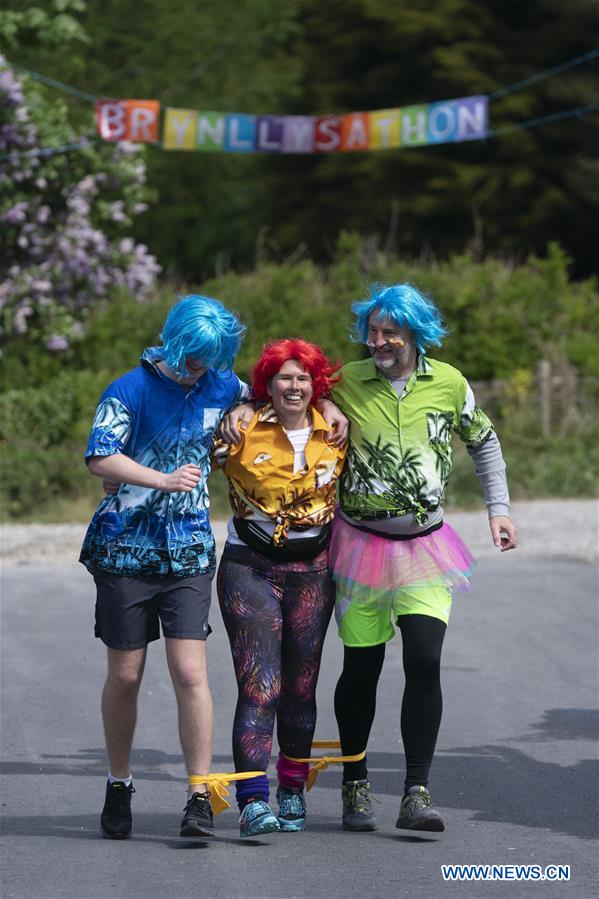 BRITAIN-PRESTATYN-COVID-19-STREET MARATHON