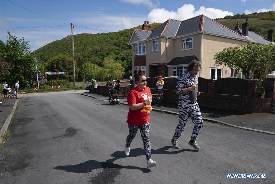 BRITAIN-PRESTATYN-COVID-19-STREET MARATHON