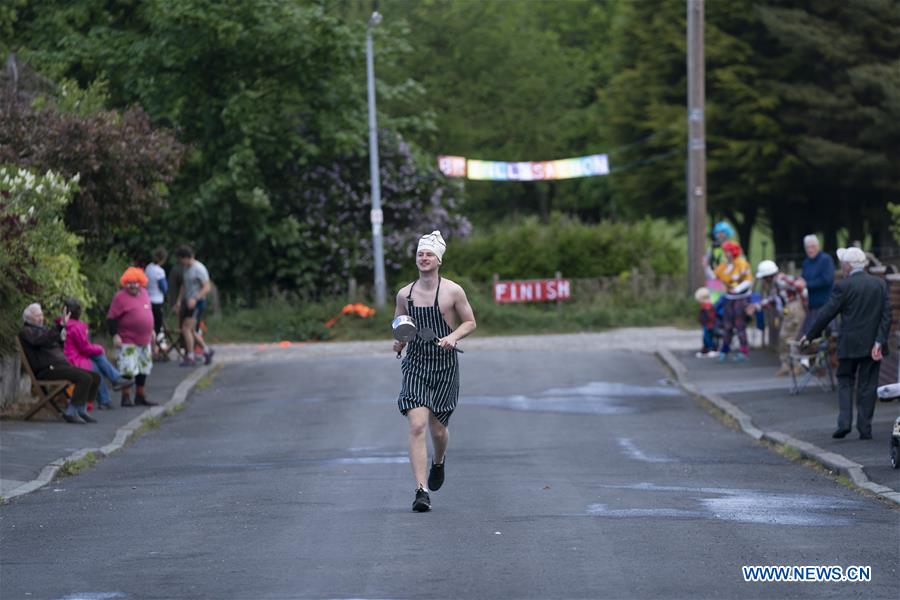 BRITAIN-PRESTATYN-COVID-19-STREET MARATHON