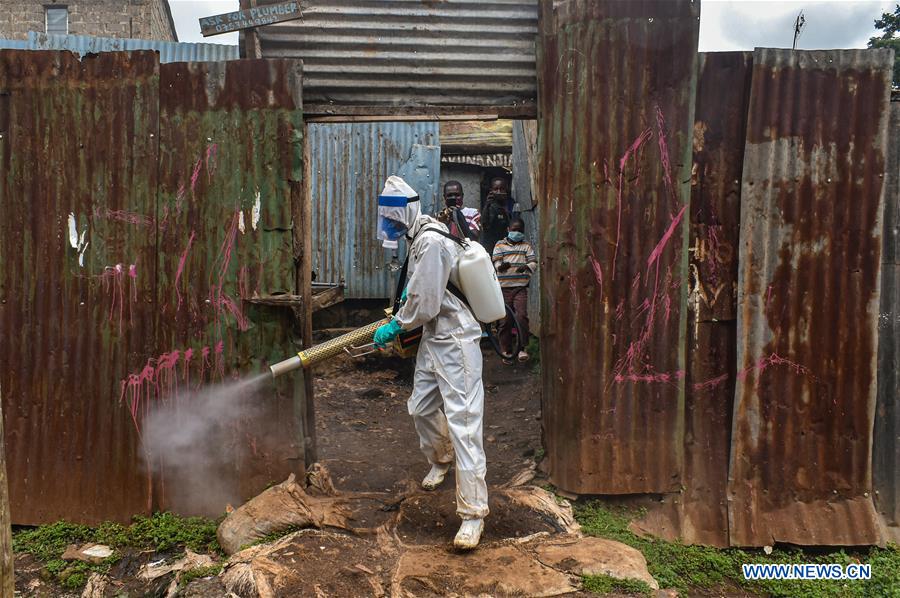 KENYA-NAIROBI-KAWANGWARE SLUMS-DISINFECTION