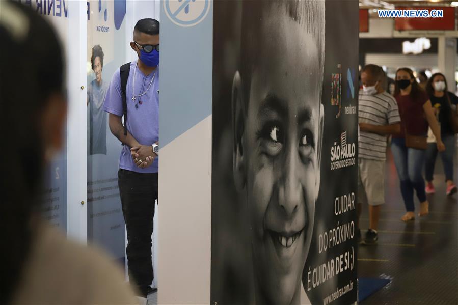 BRAZIL-SAO PAULO-COVID-19-SUBWAY