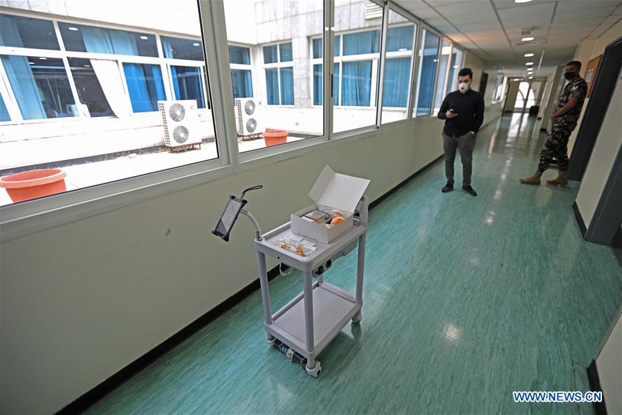 LEBANON-BEIRUT-COVID-19-ROBOT TROLLEY