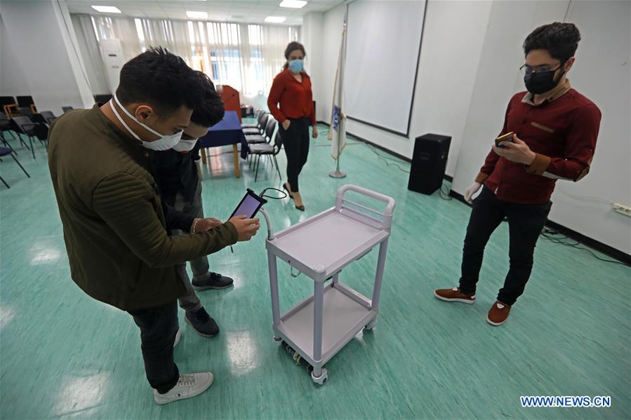 LEBANON-BEIRUT-COVID-19-ROBOT TROLLEY