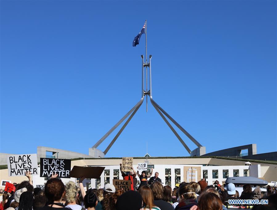 AUSTRALIA-CANBERRA-PROTEST-GEORGE FLOYD