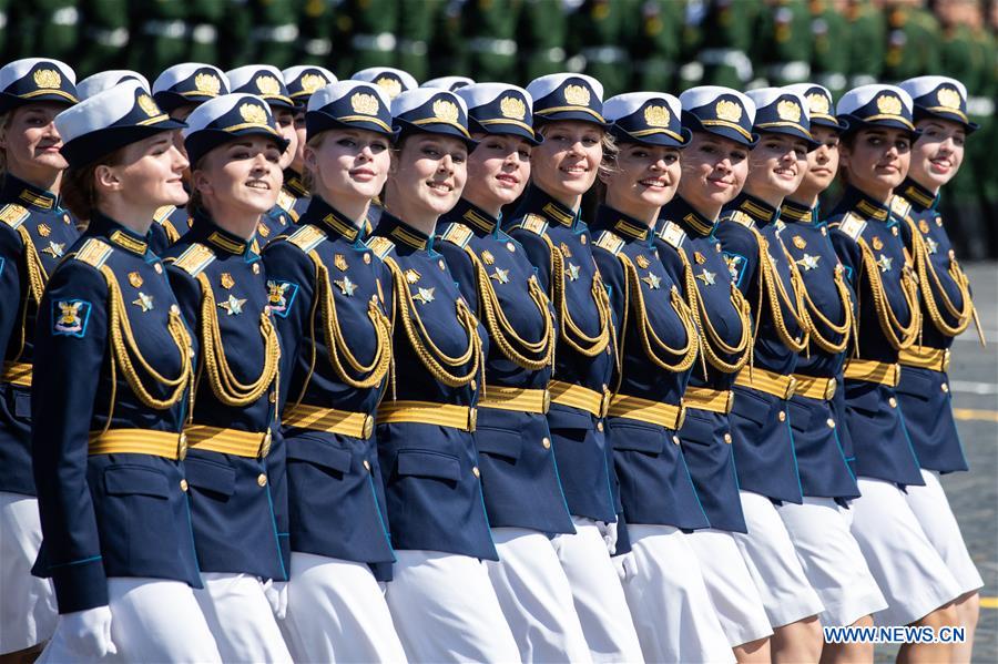 Russian Female Soldiers Military Parade