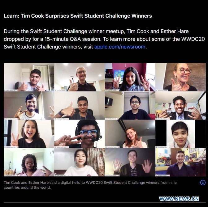 U.S.-APPLE-WWDC20-SWIFT STUDENT CHALLENGE-CHINESE STUDENT-PROGRAMMING-PAPER-CUT ART-COVID-19