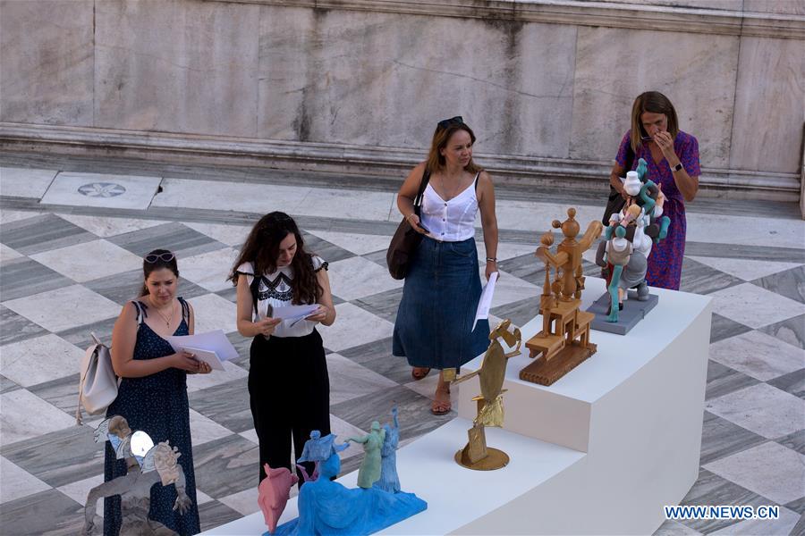 GREECE-ATHENS-ANCIENT THEATER-CONTEMPORARY ART EXHIBITION