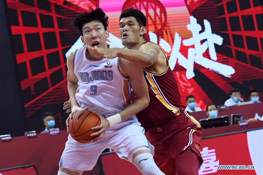 (SP)CHINA-QINGDAO-BASKETBALL-CBA LEAGUE-XINJIANG VS SHANXI (CN)