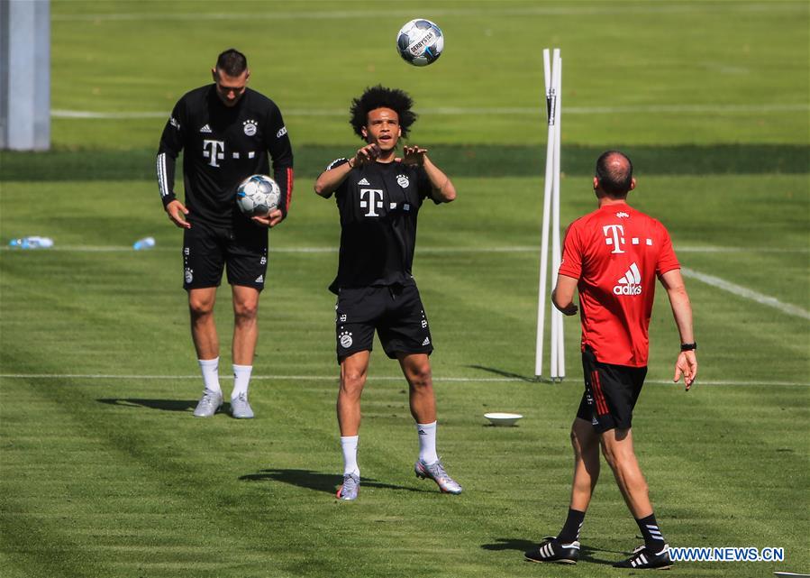 Leroy Sane Attends Training Session Of Bayern Munich Xinhua English News Cn