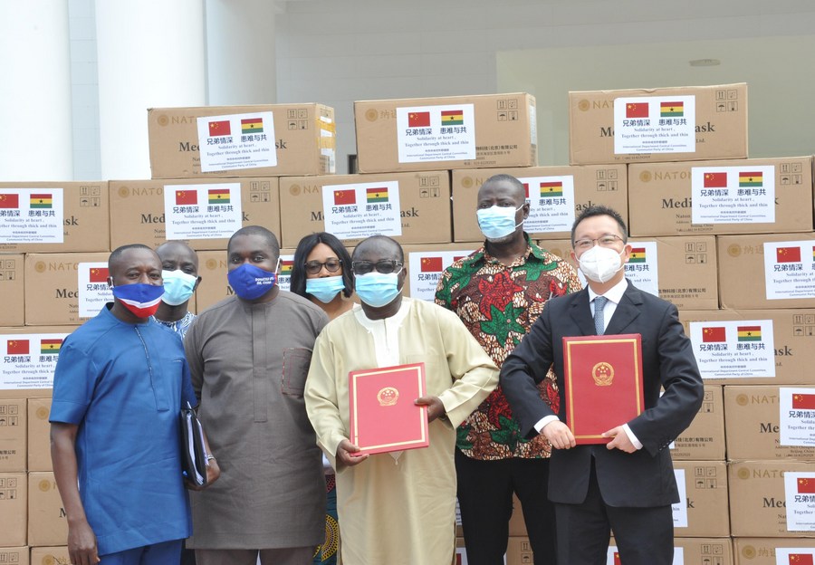 China helps Ghana's ruling party to fight COVID-19 with medical supplies