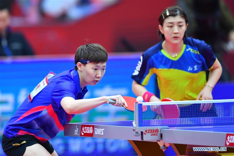 In pics women's doubles semifinal match at Chinese National Table