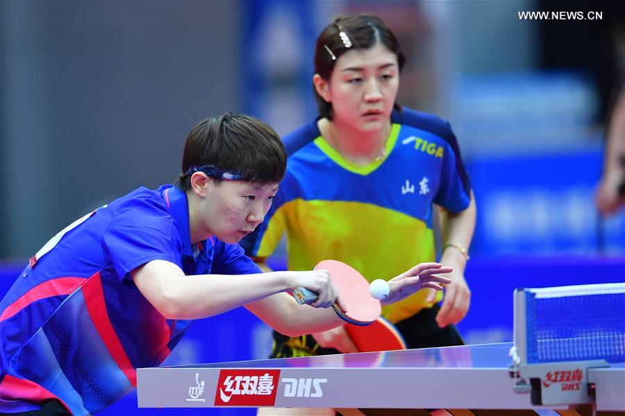 Women's doubles final match at Chinese National Table Tennis