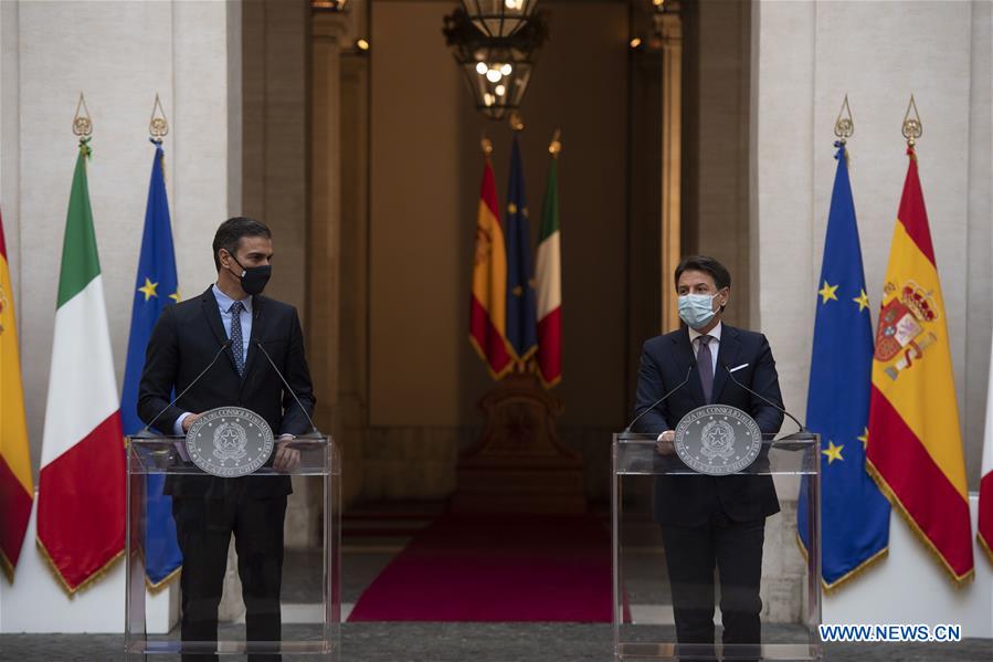 ITALY-ROME-PM-SPAIN-PM-PRESS CONFERENCE-EU RECOVERY FUND