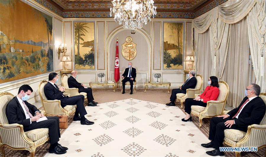 TUNISIA-TUNIS-PRESIDENT-FRANCE-FM-MEETING