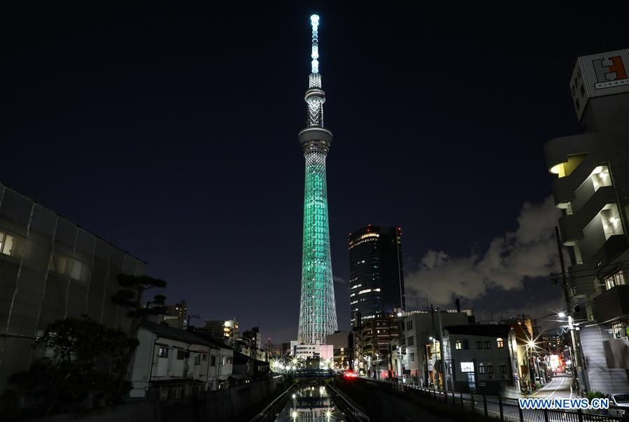JAPAN-TOKYO-SKYTREE-LIGHT UP-UNITED NATIONS DAY