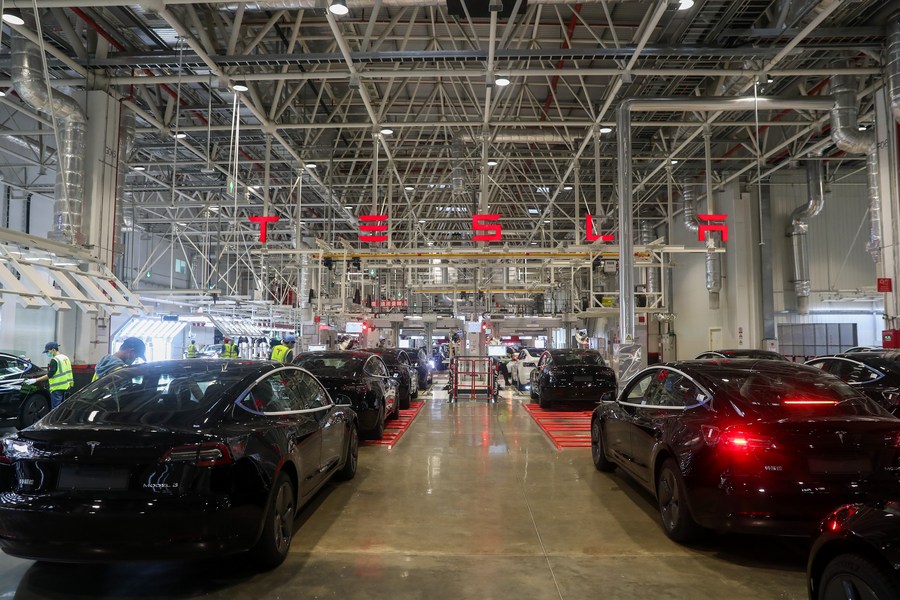 Construction and operation of Tesla's gigafactory in Shanghai maintains  rapid progress - Xinhua