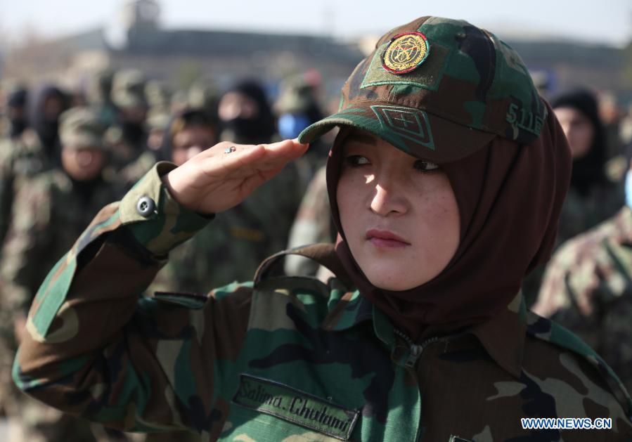 A female soldier in Afghanistan