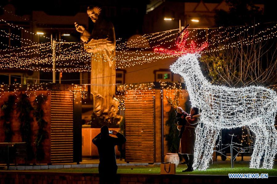 Christmas decoration seen in Ohrid, North Macedonia Xinhua English