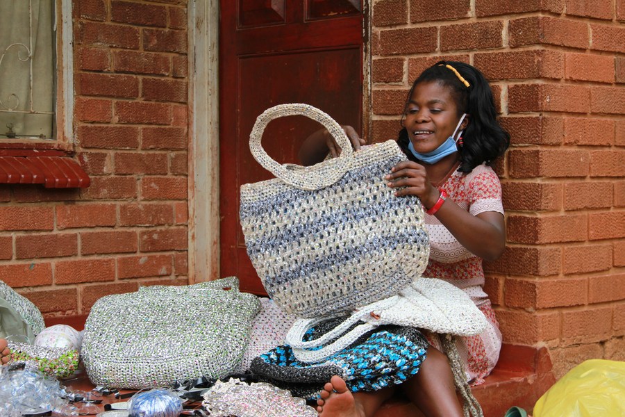 Feature: Zimbabwean woman makes trendy bags from recycled materials -  Xinhua