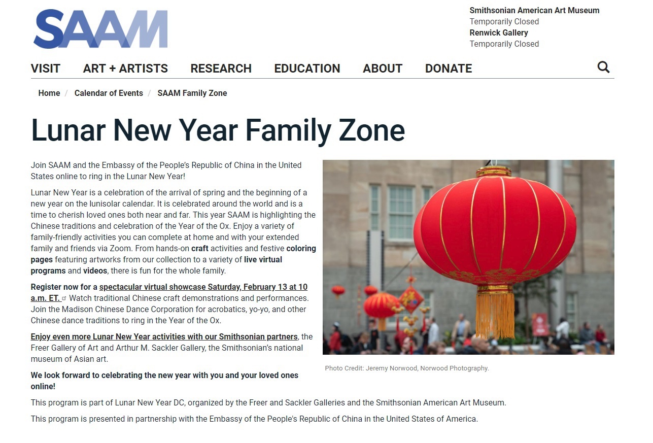Lunar New Year Family Zone  Smithsonian American Art Museum
