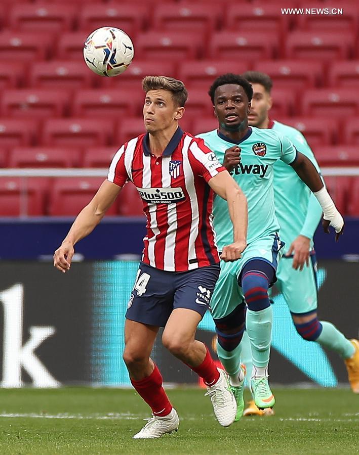 Spanish La Liga football match Atletico Madrid vs. Levante Xinhua