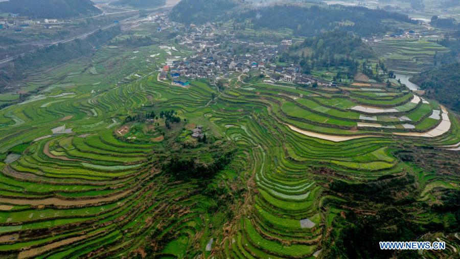 View of Gaoyao terraced fields in Danzhai County, Guizhou Xinhua