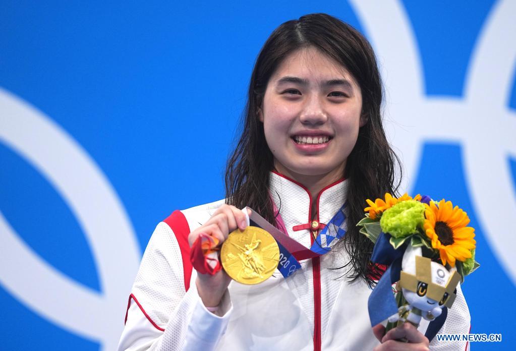 China S Zhang Shatters Olympic Record To Win Women S 200m Butterfly Gold At Tokyo Olympics Xinhua English News Cn