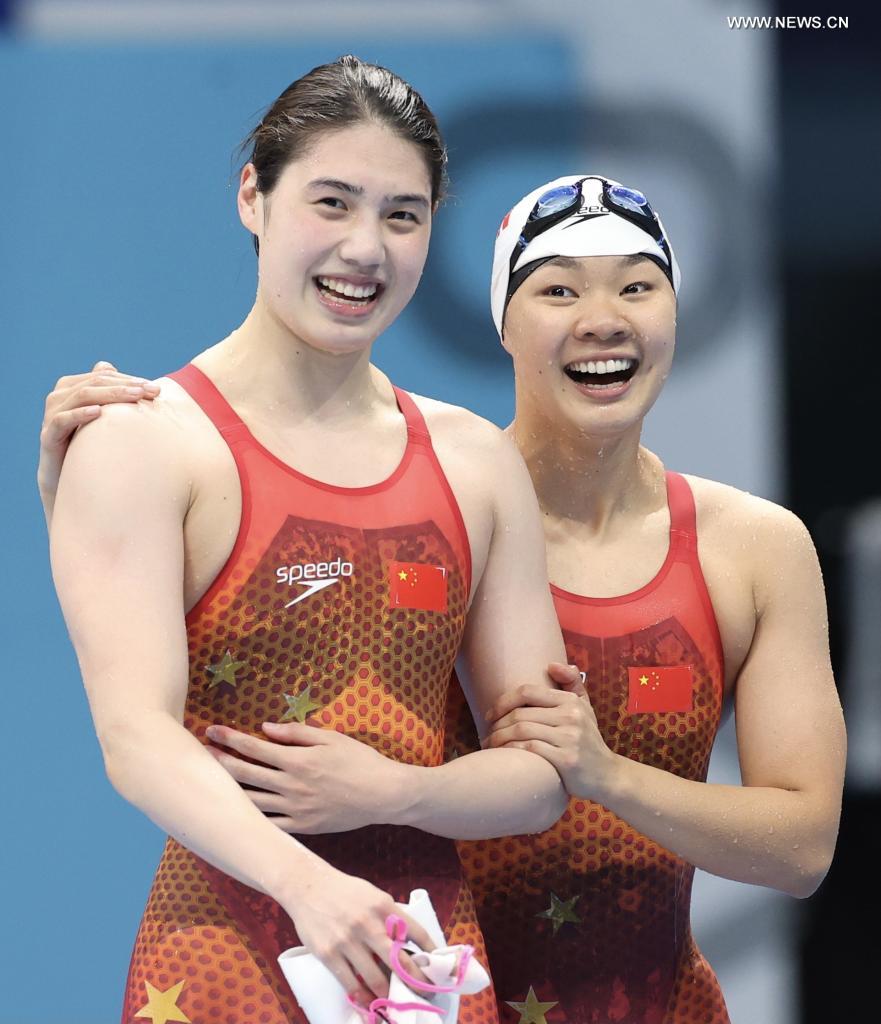 China S Zhang Shatters Olympic Record To Win Women S 200m Butterfly At Tokyo 2020 Xinhua English News Cn