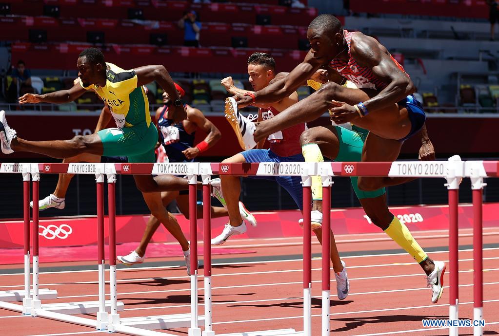 Jamaican Hurdler Parchment wins men's 110m hurdles at Tokyo Olympics Xinhua English.news.cn