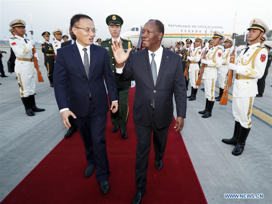 (FOCAC)CHINA-BEIJING-FOCAC-COTE D'IVOIRE-PRESIDENT-ARRIVAL (CN)