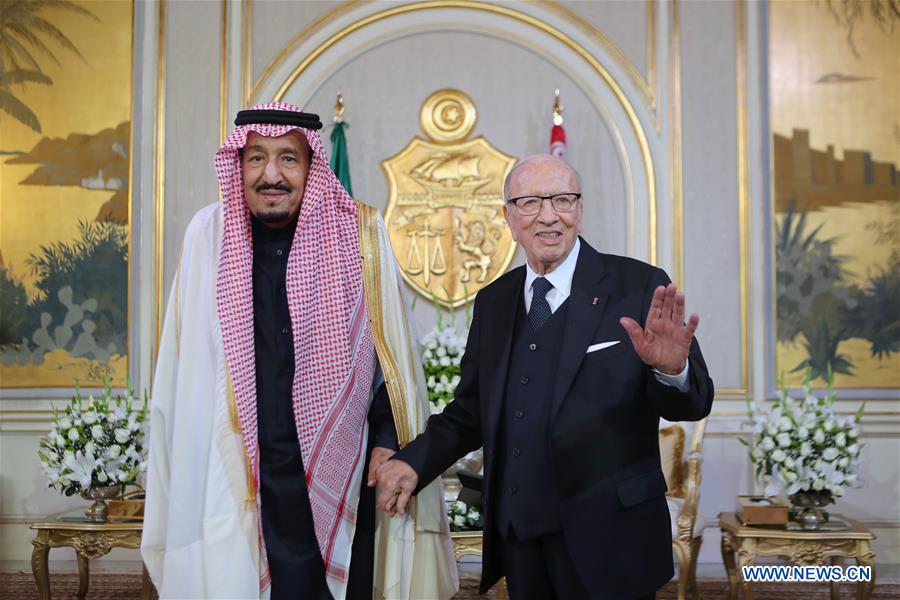 TUNISIA-TUNIS-PRESIDENT-SAUDI ARABIA-KING-MEETING