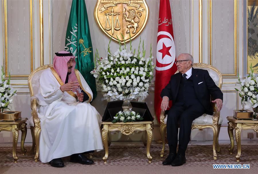 TUNISIA-TUNIS-PRESIDENT-SAUDI ARABIA-KING-MEETING
