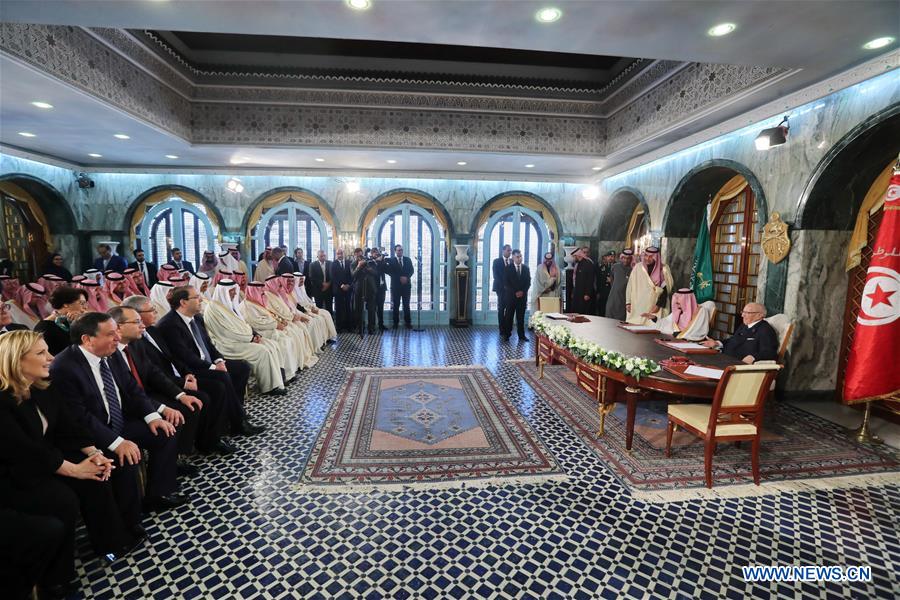 TUNISIA-TUNIS-PRESIDENT-SAUDI ARABIA-KING-MEETING