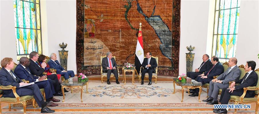 EGYPT-CAIRO-PRESIDENT-UN-CHIEF-MEETING