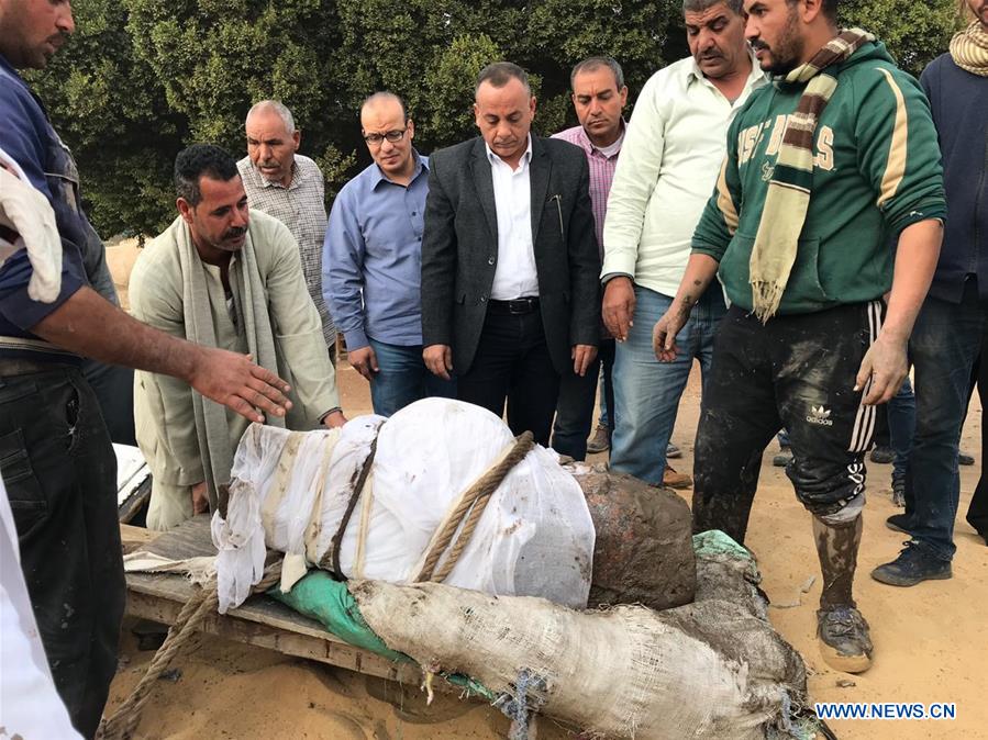 EGYPT-GIZA-STATUE OF KING RAMSES II-EXCAVATION-DISCOVERY