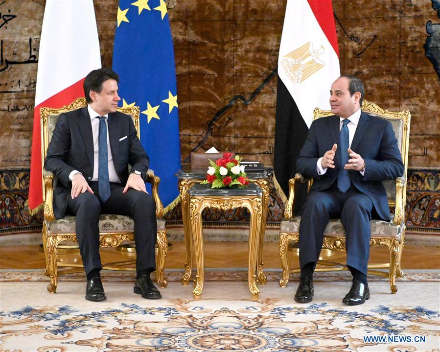 EGYPT-CAIRO-PRESIDENT-ITALY-PM-MEETING