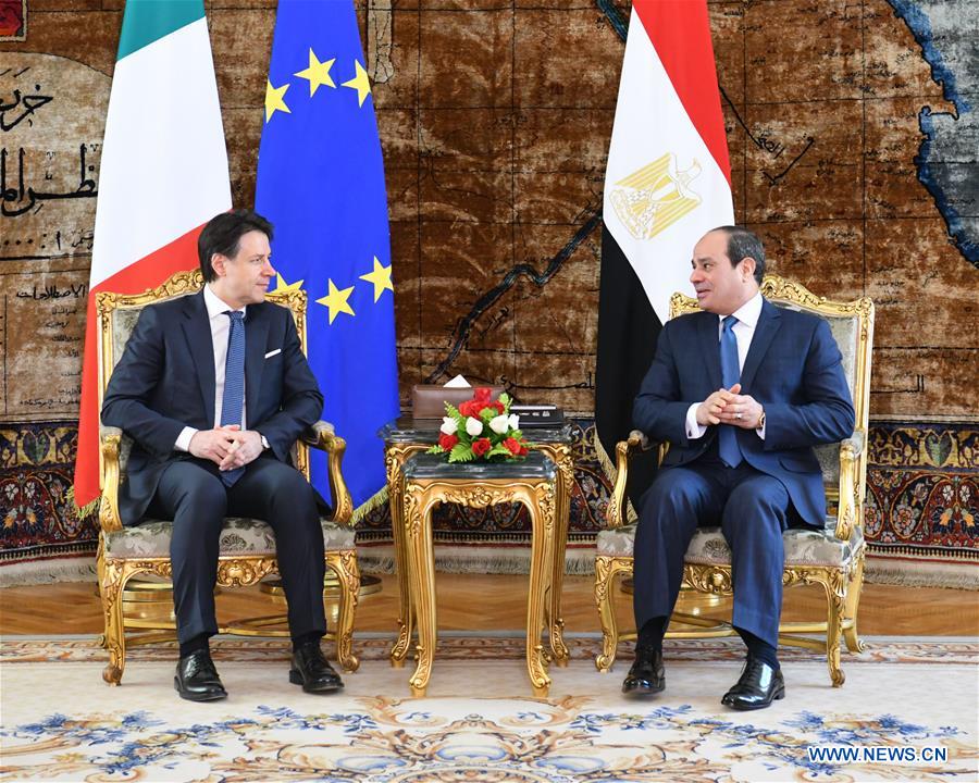 EGYPT-CAIRO-PRESIDENT-ITALY-PM-MEETING