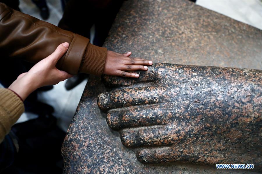 EGYPT-CAIRO-EGYPTIAN MUSEUM-VISUALLY IMPAIRED CHILDREN