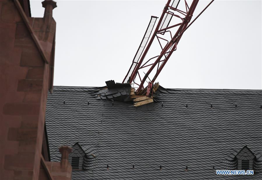 GERMANY-FRANKFURT-STORM-CATHEDRAL-DAMAGE