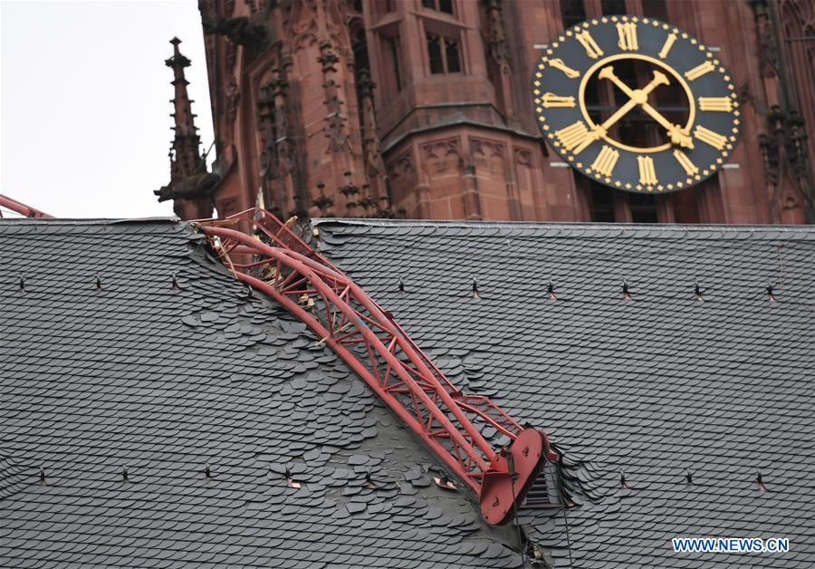 GERMANY-FRANKFURT-STORM-CATHEDRAL-DAMAGE
